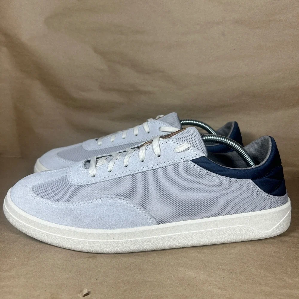 Olukai Punini Sneakers Mens 11 Grey Solid Mesh Suede Low Top Drop-In Heel 10514